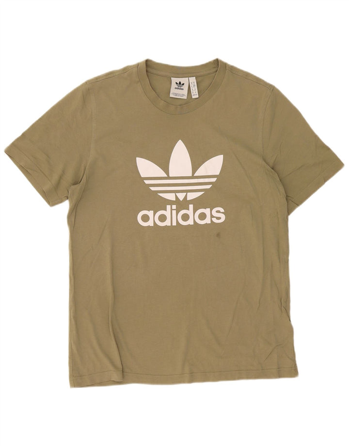 Adidas T-Shirt Graphique Homme Kaki Moyen Coton