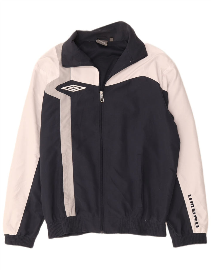Umbro Veste de survêtement pour homme Large Bleu Marine Colorblock Polyester