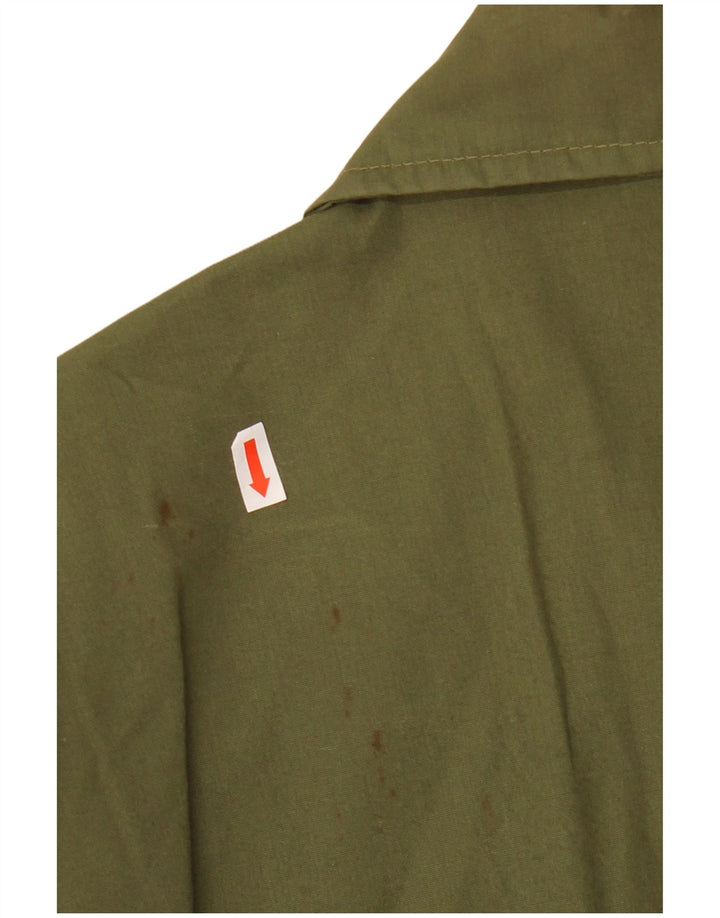 VINTAGE Veste utilitaire homme UK 36 Petit Kaki Polyester
