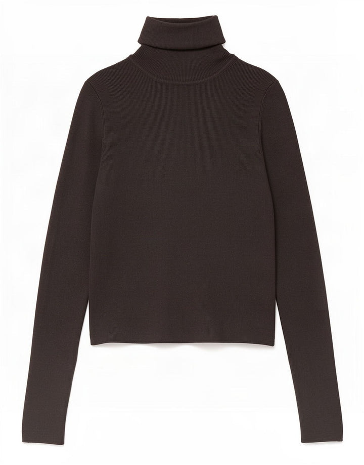 Zara Pull court à col roulé pour femme UK 12 Gris moyen Viscose
