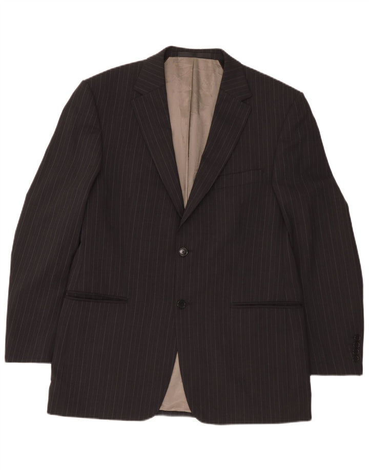 Marks & Spencer Veste blazer à 2 boutons pour homme UK 40 Gris moyen à fines rayures