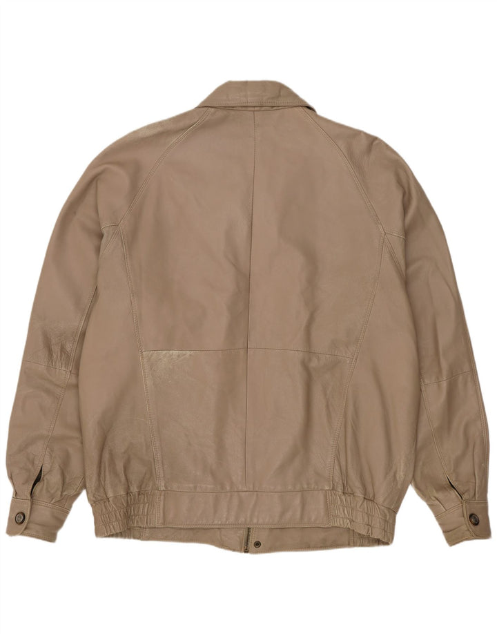 veste en cuir homme vintage UK 42 XL Beige