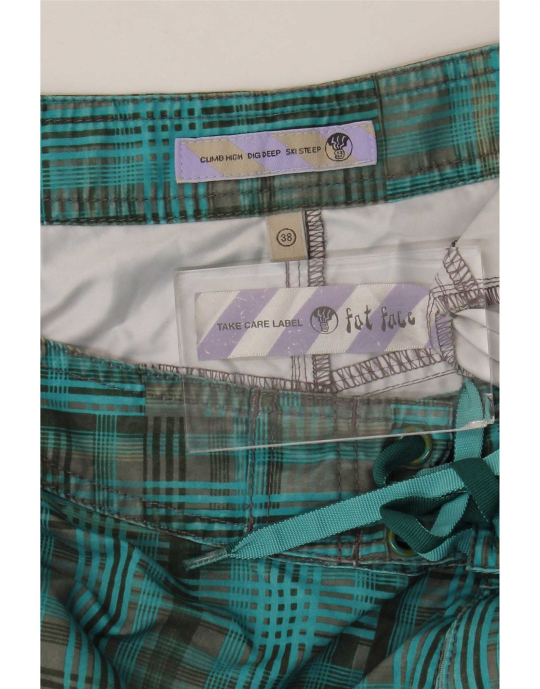 Fat Face Short de Bain Homme XL Bleu Carreaux Polyester