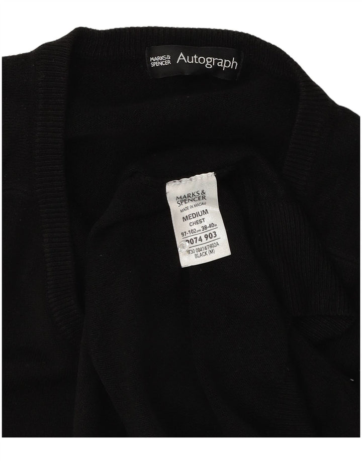 Marks & Spencer Pull V-Neck Autograph pour Homme Taille M Noir Acrylique