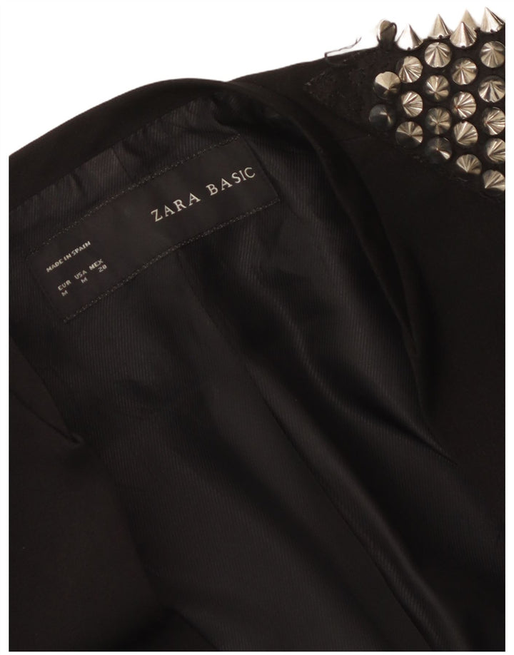 Zara Veste Blazer Ouverte Femme UK 12 Noir Moyen