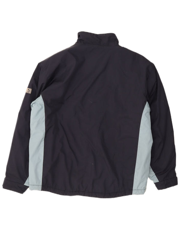 Puma Veste coupe-vent pour homme UK 42 XL Bleu marine Colorblock Polyester