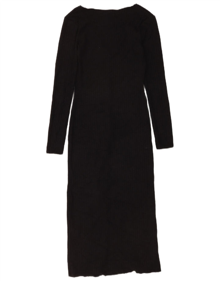 Zara Femme Robe Pull UK 8 Petite Viscose Noire