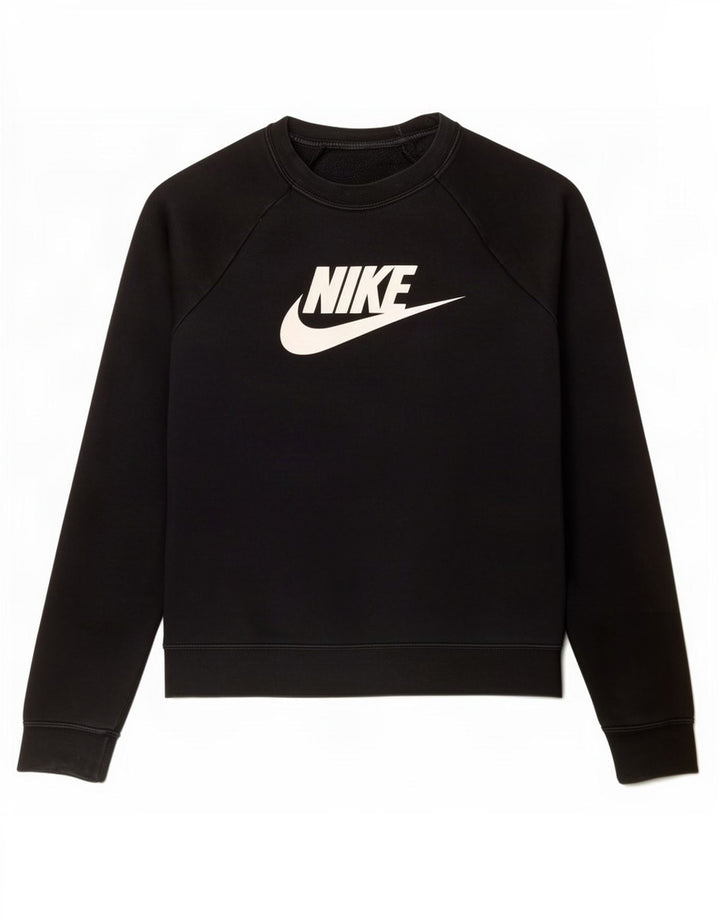 Nike Sweat-shirt surdimensionné graphique pour femme UK 10 Petit coton noir