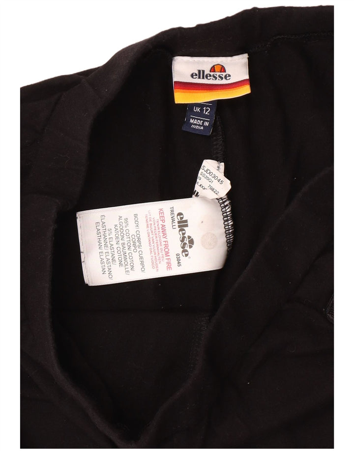 ELLESSE Leggings graphiques pour femmes UK 12 coton noir moyen