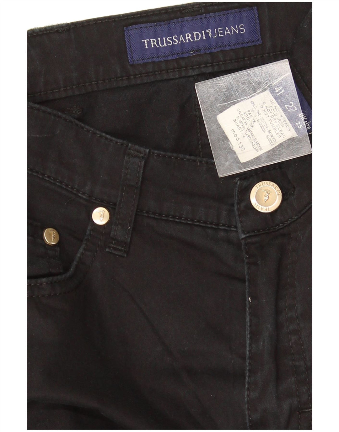 Trussardi Jean Droit W25 L32 Noir Coton Homme
