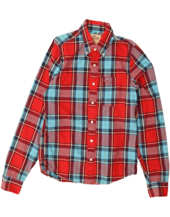 HOLLISTER Chemise Homme Grand Carreau Rouge Coton