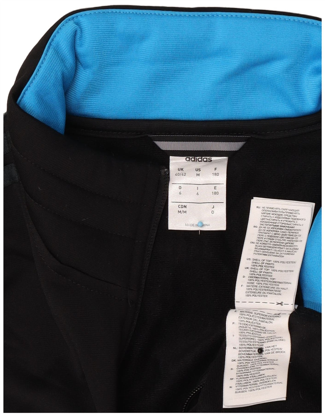 Adidas Veste de survêtement pour homme UK 40/42 Medium Noir Polyester