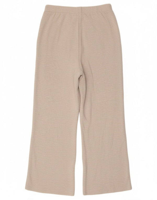 Zara Pantalon de survêtement large pour femme UK 14 Large Off White Polyester