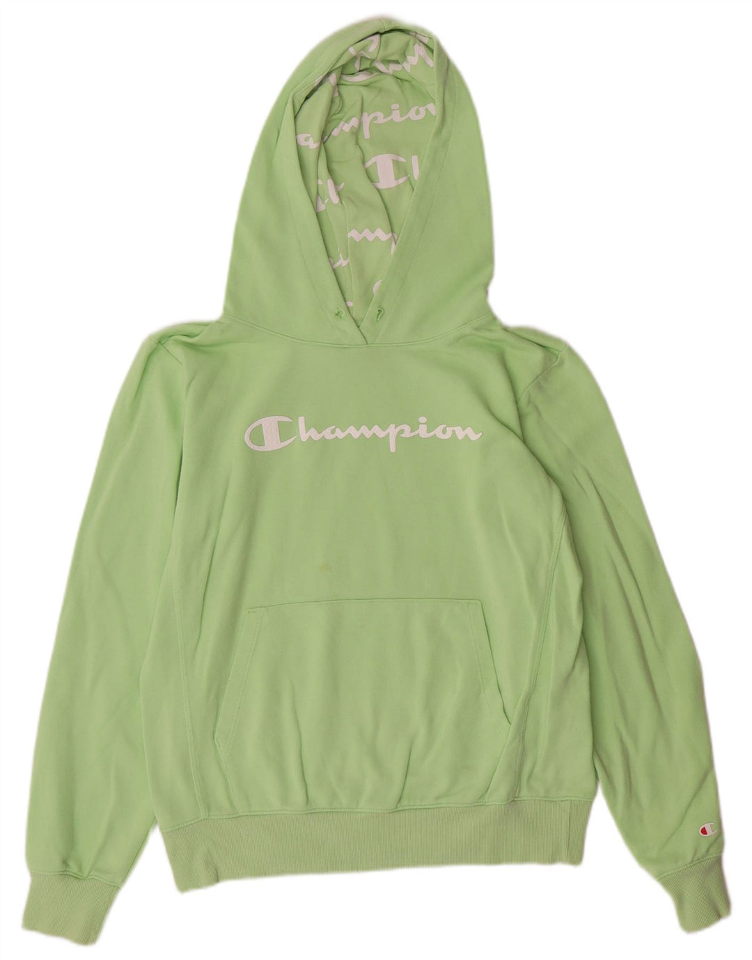 CHAMPION Pull à capuche graphique pour femme UK 16 Grand coton vert