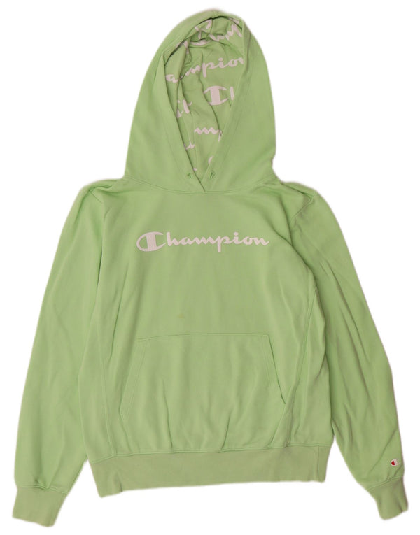 CHAMPION Pull à capuche graphique pour femme UK 16 Grand coton vert