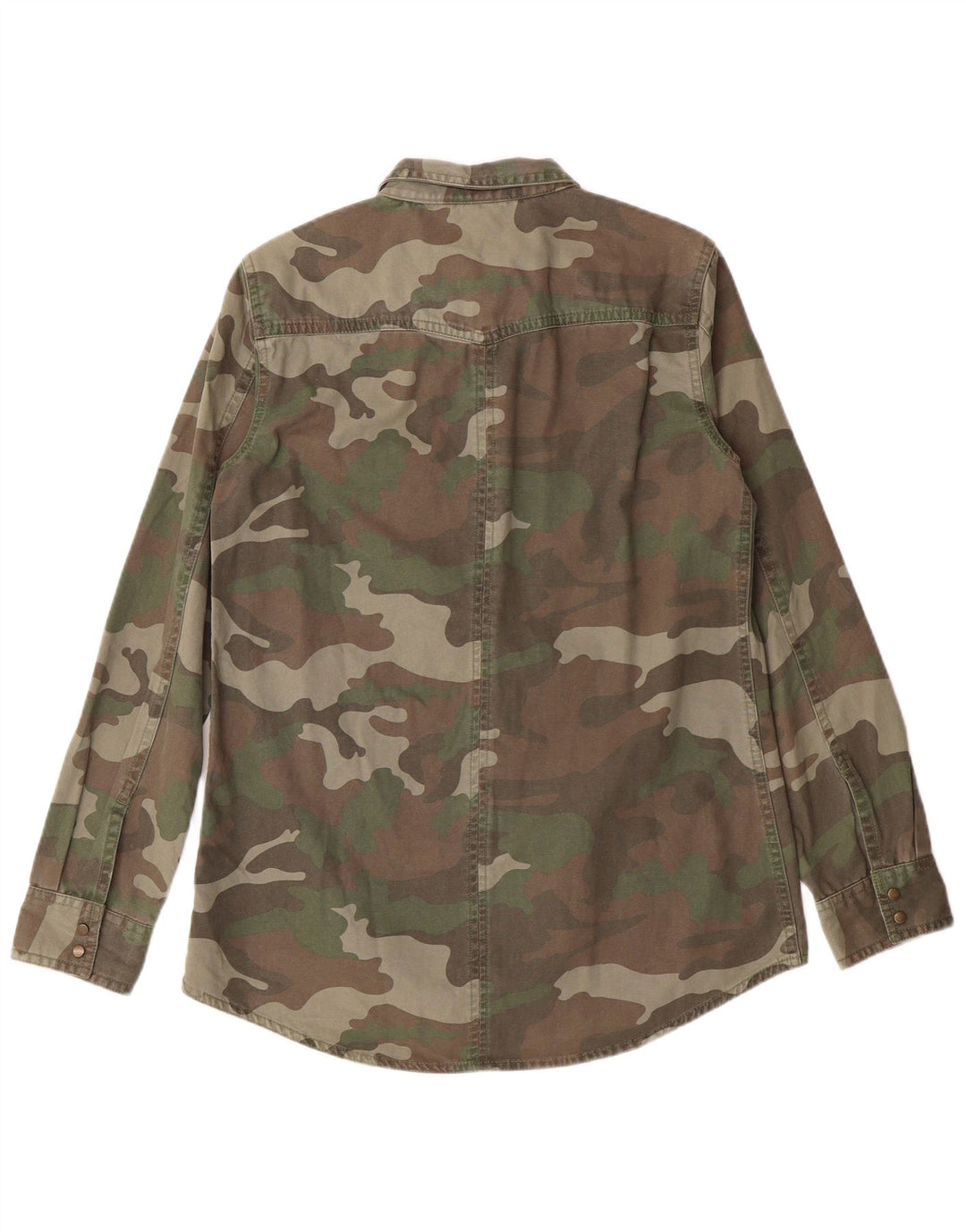 Chemise Militaire Femme ZARA UK 12 Coton Camouflage Kaki Moyen