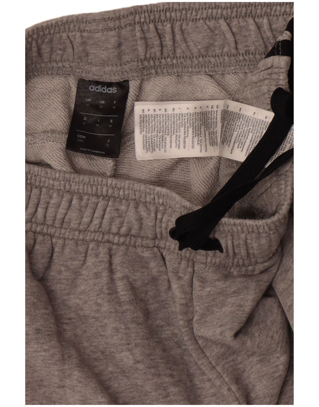 Adidas Short de Sport Homme Gris Moyen Coton