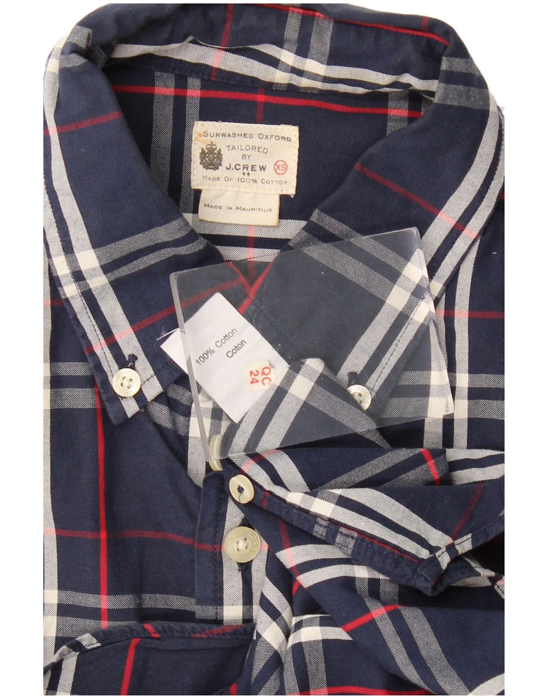 J. Crew Chemise à carreaux pour hommes XS en coton à carreaux bleu marine