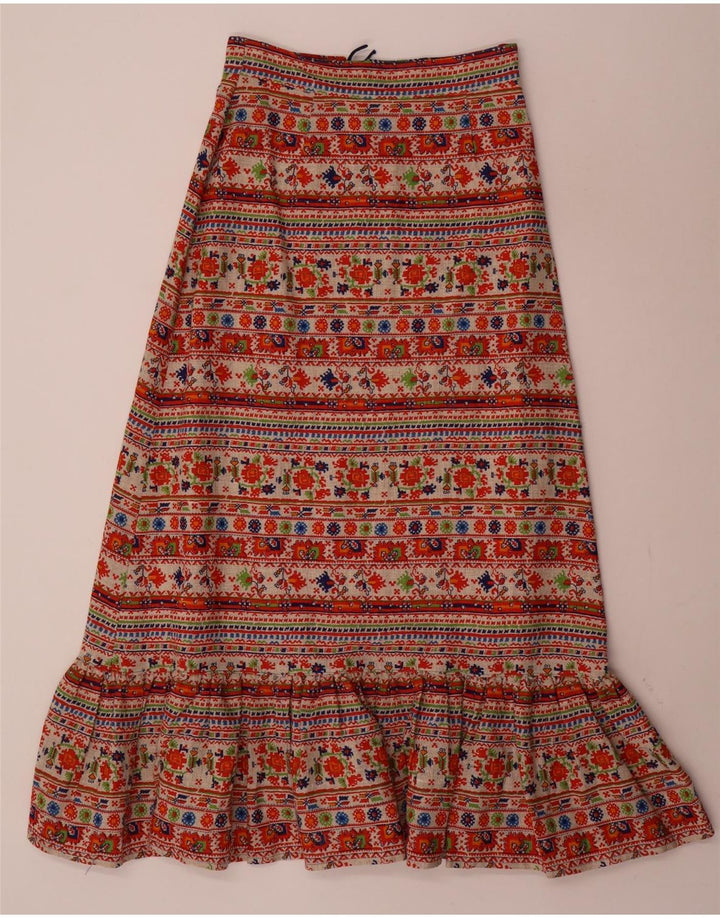 vintage Femme Maxi Jupe W28 Moyen Multicolore Floral