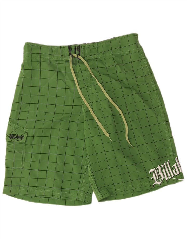 Billabong Short de bain graphique pour hommes en polyester à carreaux verts