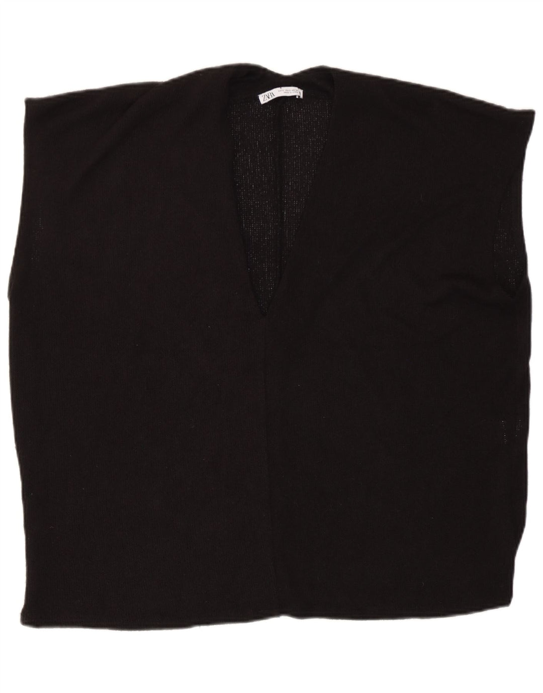 Zara Débardeur surdimensionné pour femme UK 10 Small Noir Viscose