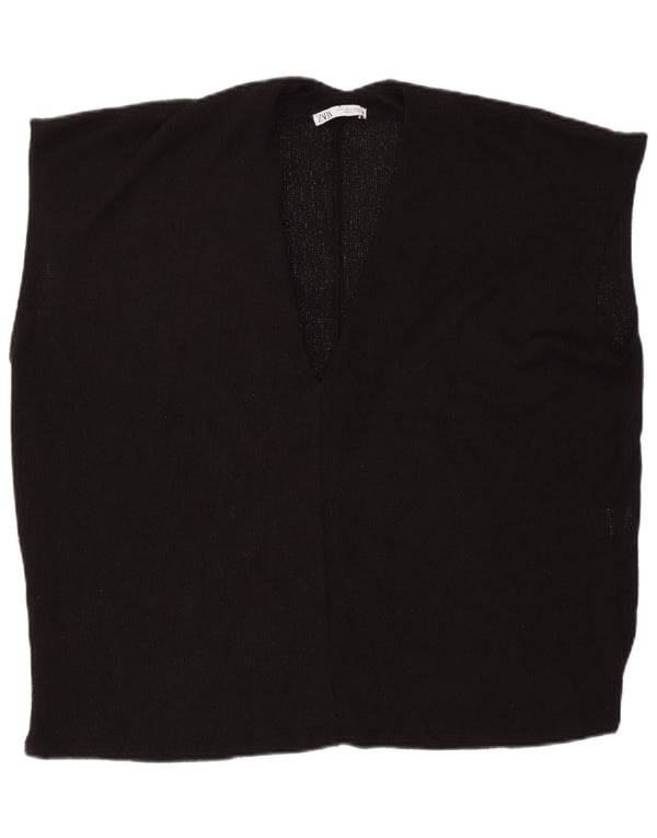 Zara Débardeur surdimensionné pour femme UK 10 Small Noir Viscose