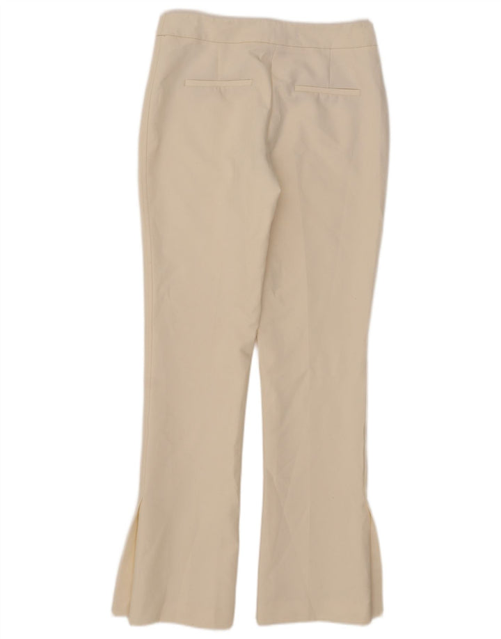 Zara Pantalon décontracté bootcut pour femme Medium W28 L32 Blanc Polyester