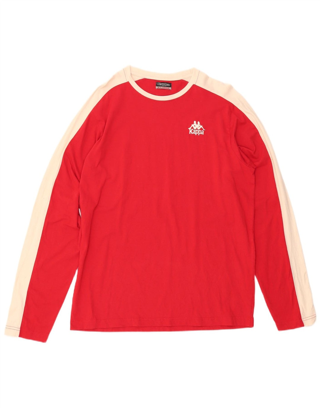 KAPPA Haut Homme Manches Longues XL Rouge Colourblock Coton