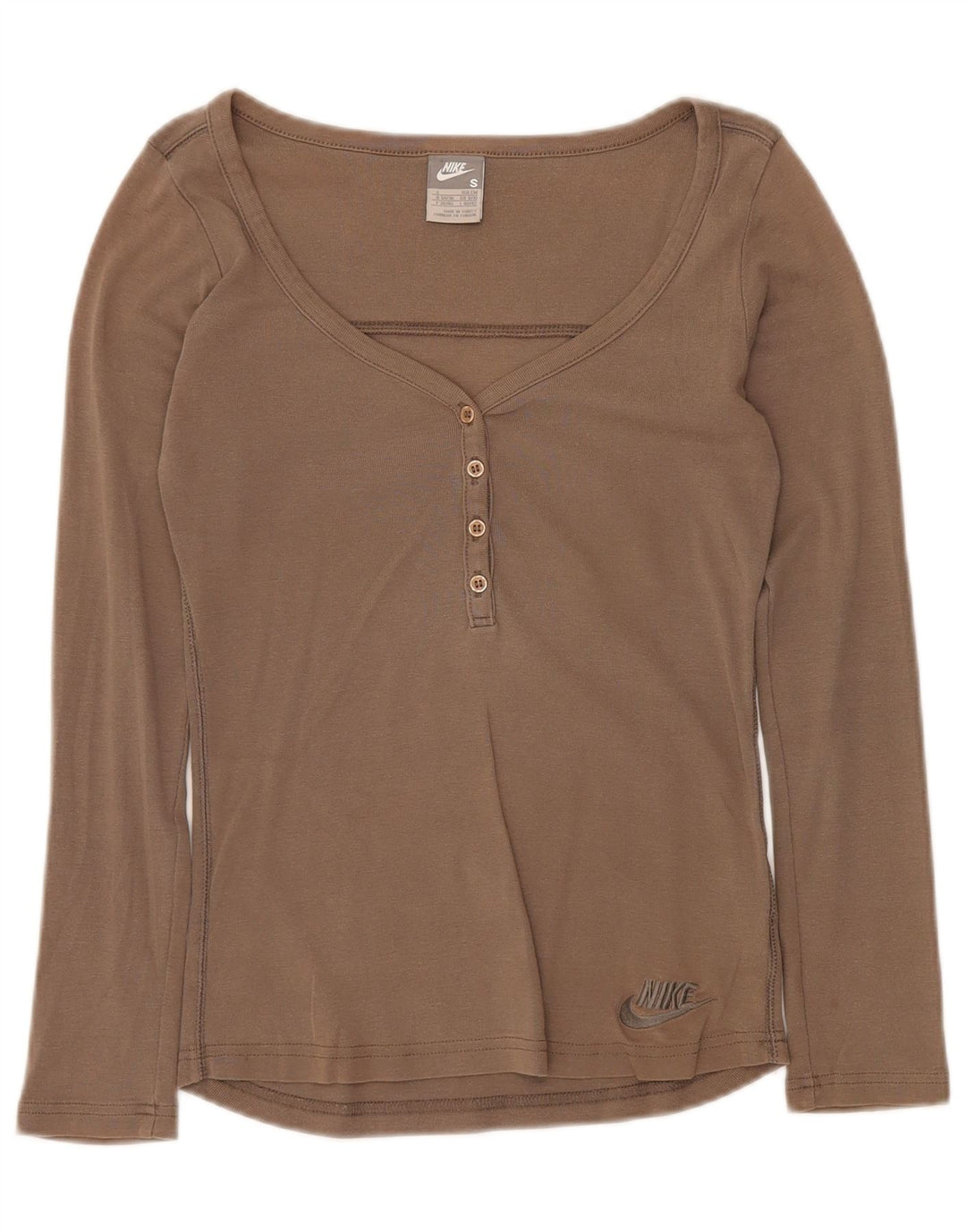 NIKE Haut à manches longues pour femme UK 8/10 Petit Gris Coton