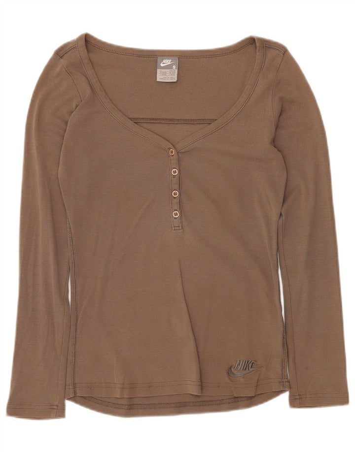 NIKE Haut à manches longues pour femme UK 8/10 Petit Gris Coton