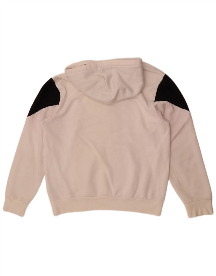 Puma Pull à capuche en coton color block pour homme Blanc moyen