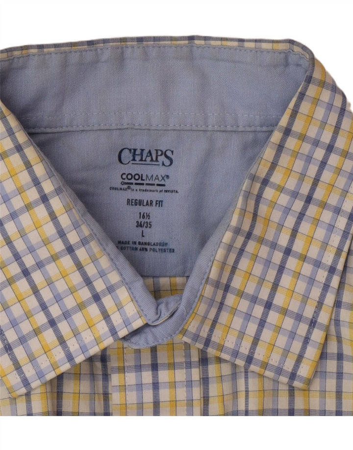 Chaps Chemise coupe régulière pour homme Taille 16 1/2 Grand coton à carreaux multicolore