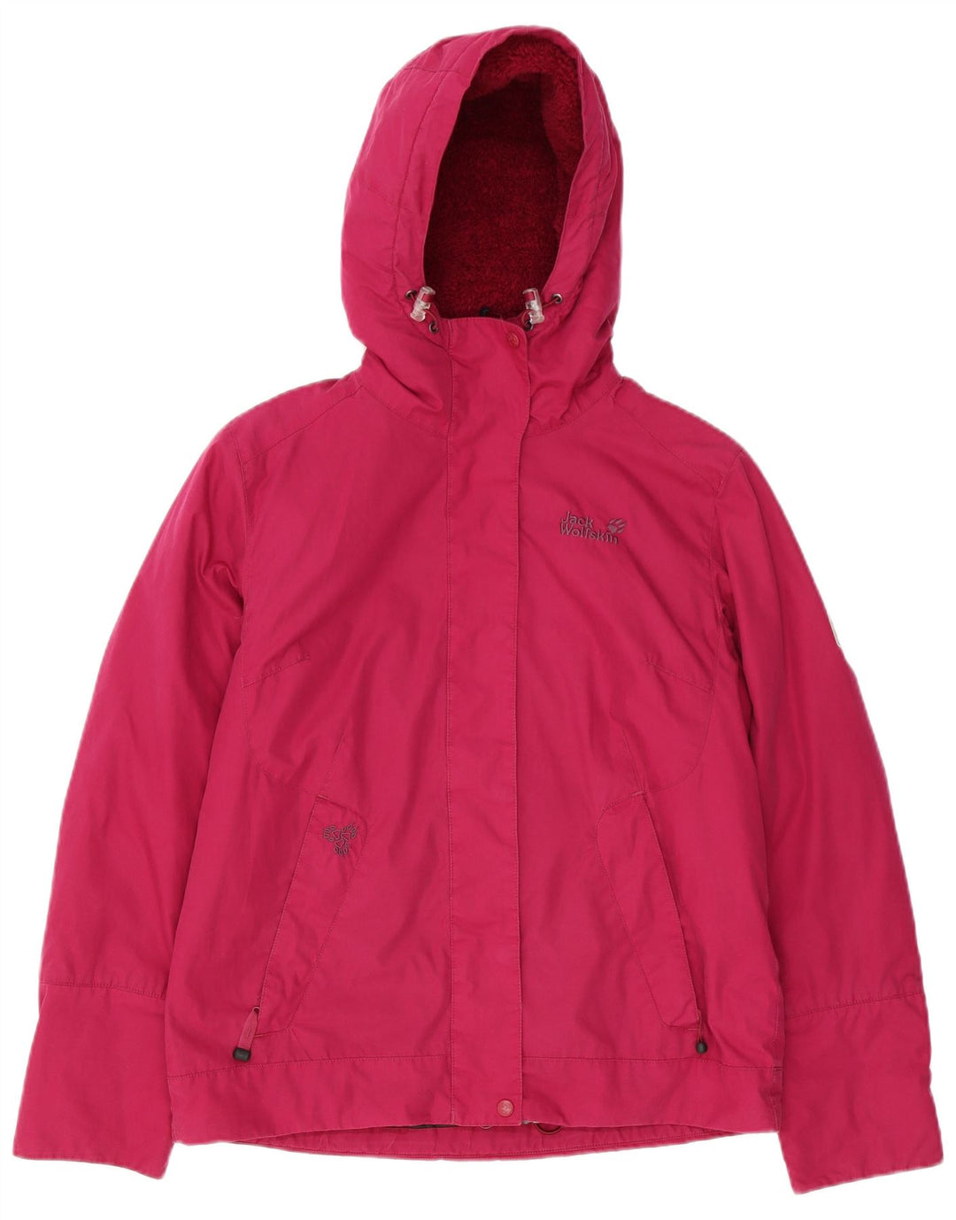 JACK WOLFSKIN Veste coupe-vent à capuche pour femme UK 12/14 Rose moyen