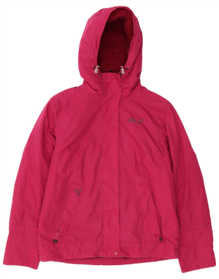 JACK WOLFSKIN Veste coupe-vent à capuche pour femme UK 12/14 Rose moyen