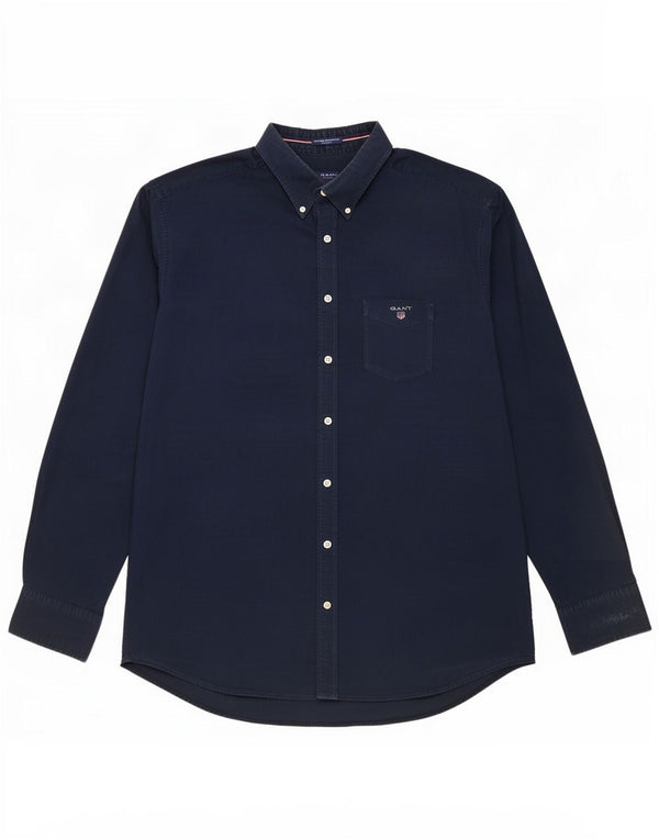 Gant Chemise Homme Taille 43/44 17 1/2 XL Bleu Marine Coton