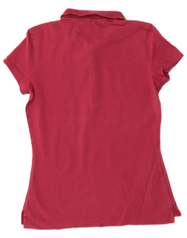 Tommy Hilfiger Polo Femme UK 12 Coton Rouge Moyen