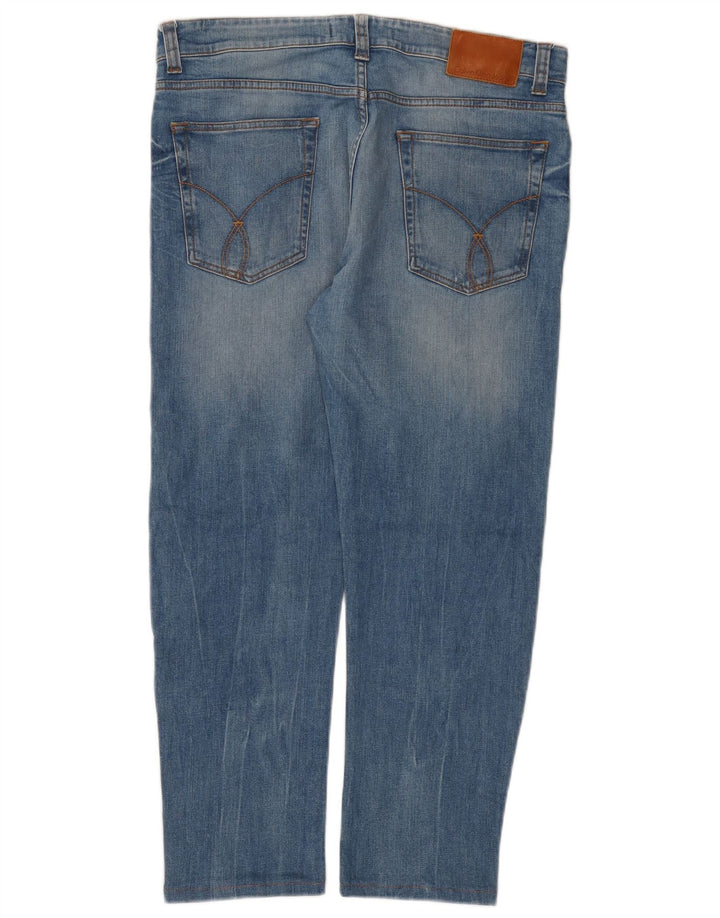 CALVIN KLEIN Jean Slim Homme W32 L26 Bleu Coton