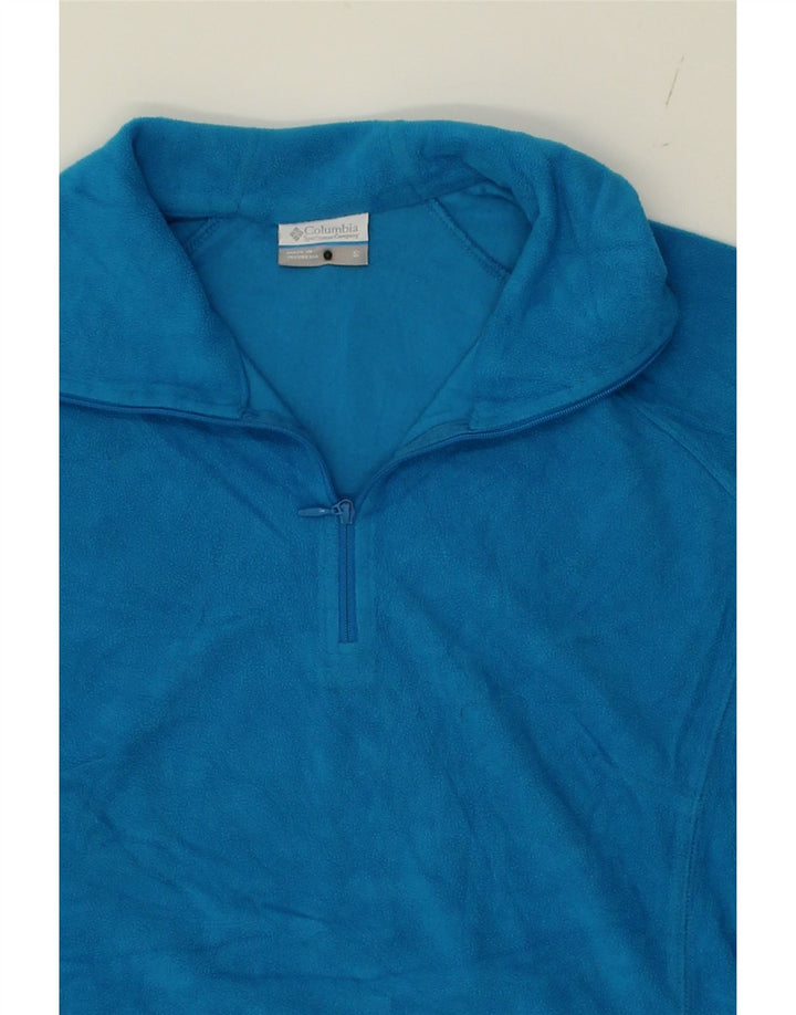 COLUMBIA Womens Zip Neck Fleece Jumper UK 10 Small Blue Polyester Vintage Columbia and Second-Hand Columbia from Messina Hembry 