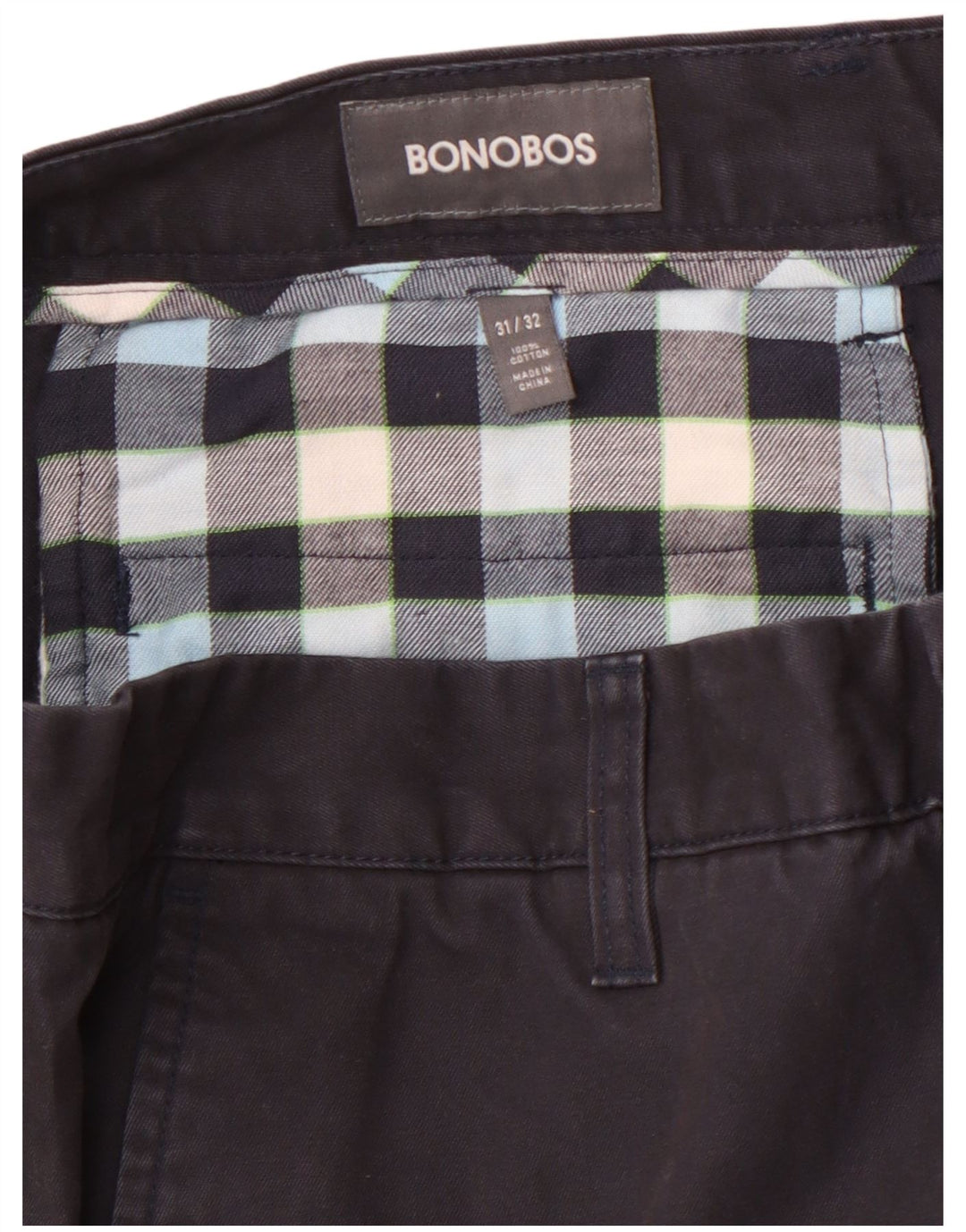 BONOBOS Pantalon Chino Droit Homme W31 L32 Noir Coton