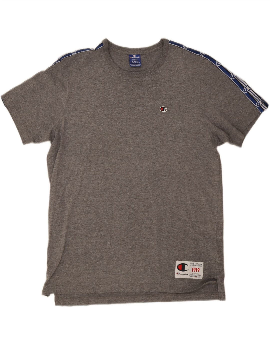 Champion T-Shirt Graphique Homme Grand Gris Colorblock Coton