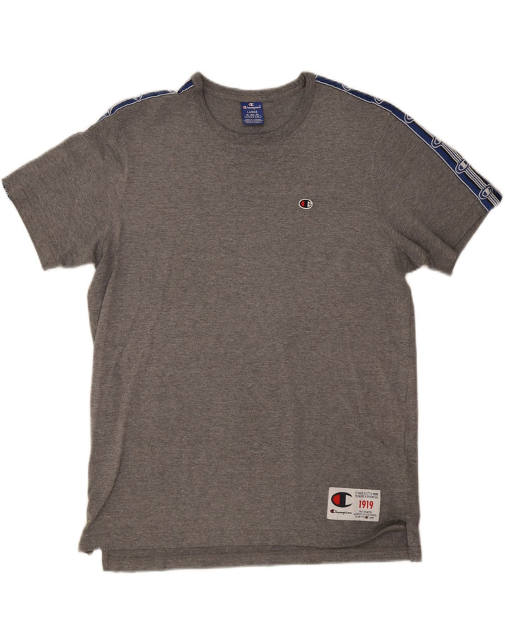 Champion T-Shirt Graphique Homme Grand Gris Colorblock Coton