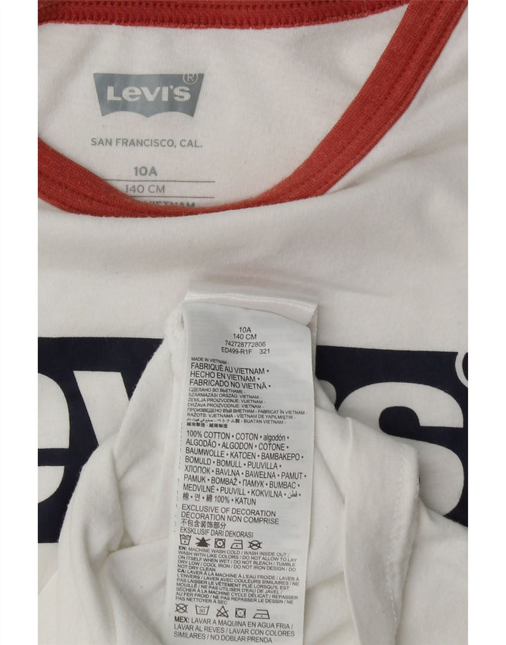 LEVI'S T-Shirt Graphique Garçon 9-10 ans Blanc Coton