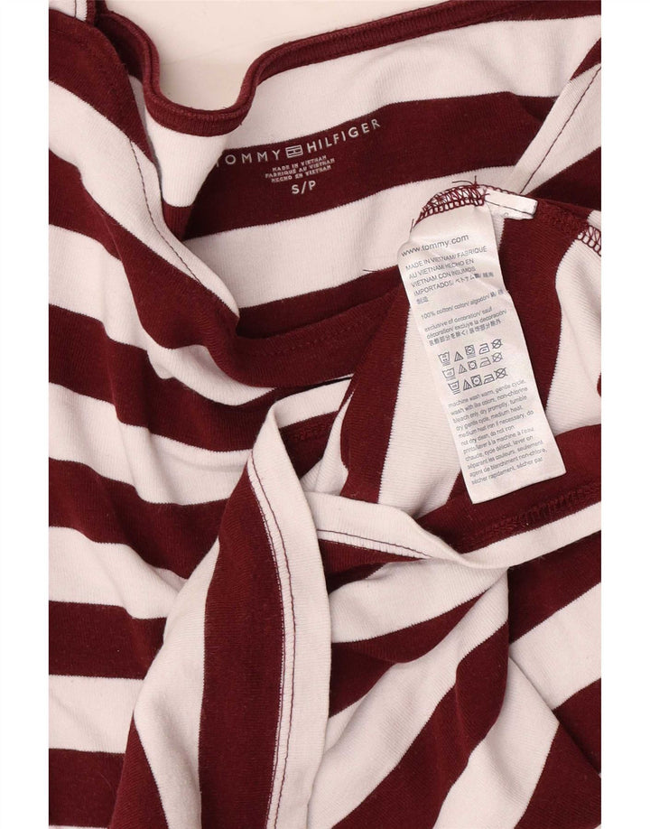Tommy Hilfiger Haut régulier à manches 3/4 pour femme UK 8 Petit rayé blanc