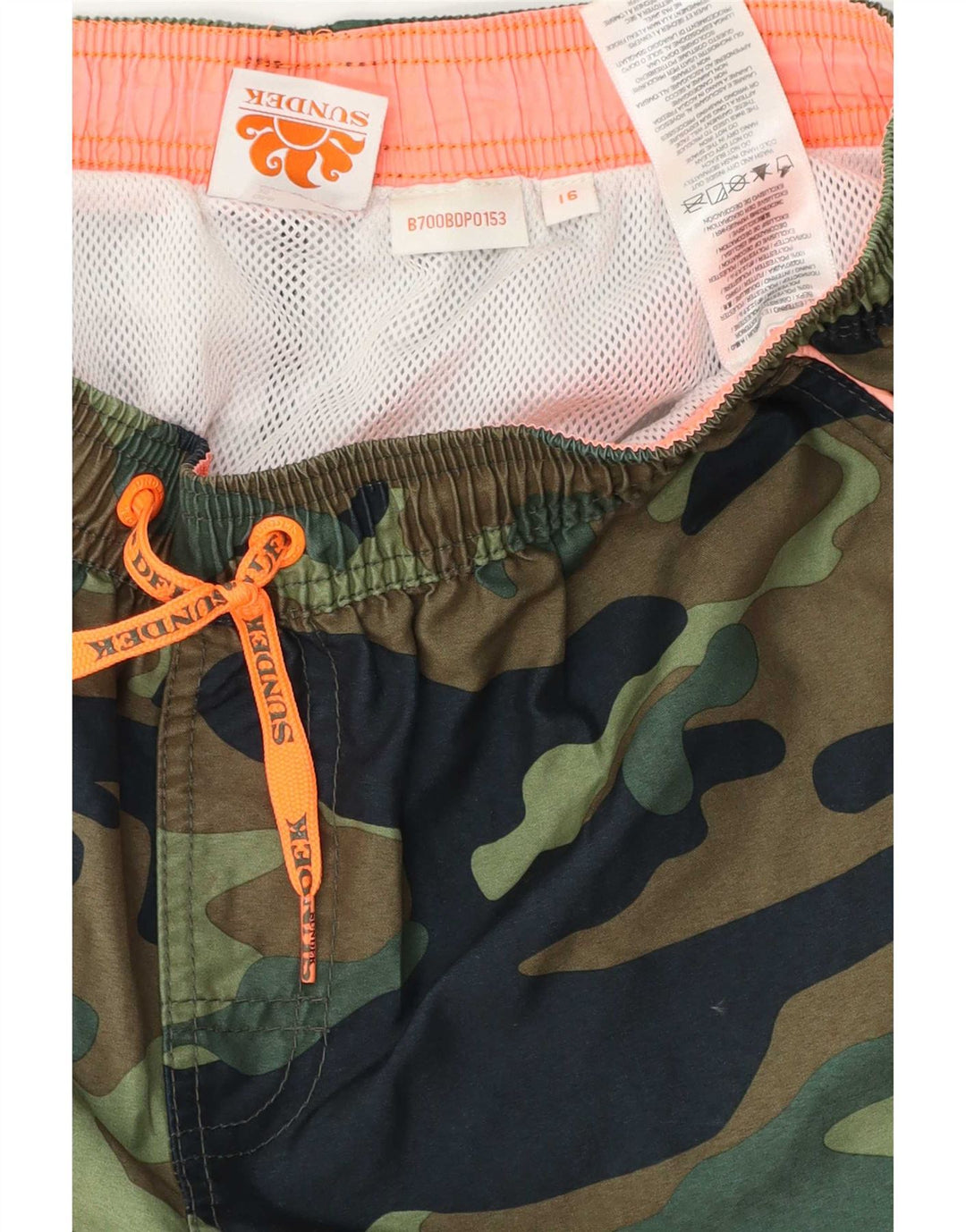 Sundek Short de Bain Garçon 15-16 Ans Kaki Camouflage Polyester