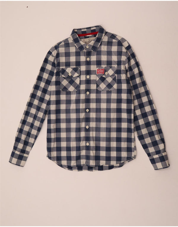 Superdry Chemise Homme 2XL Bleu Vichy Coton
