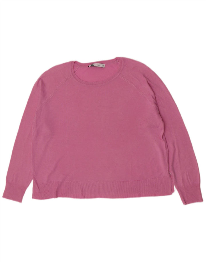 Zara Pull col bateau pour femme UK 14 Rose moyen