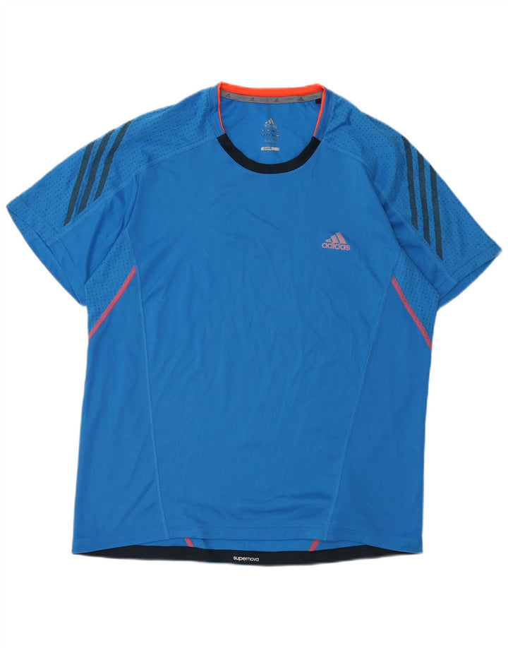 ADIDAS Hommes Climalite T-Shirt Haut Grand Bleu Polyester