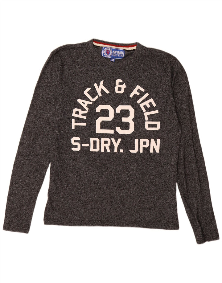 Superdry Haut Graphique à Manches Longues Homme Gris Moyen Coton