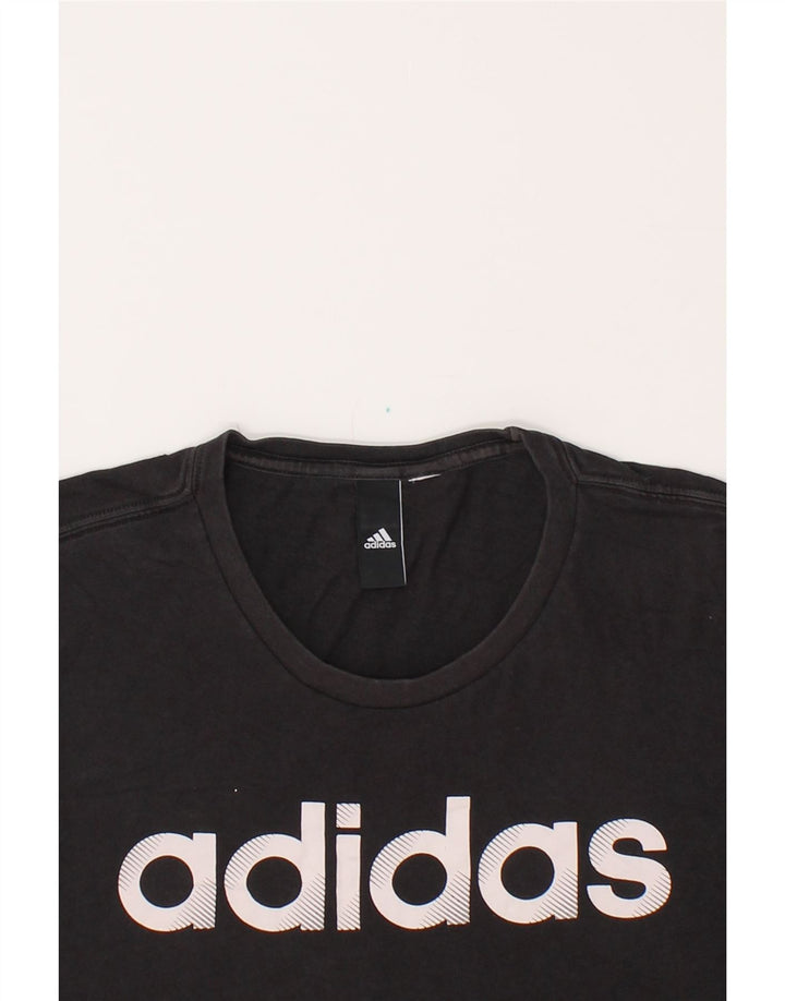 ADIDAS Mens Graphic T-Shirt Top Medium Black Vintage Adidas and Second-Hand Adidas from Messina Hembry 