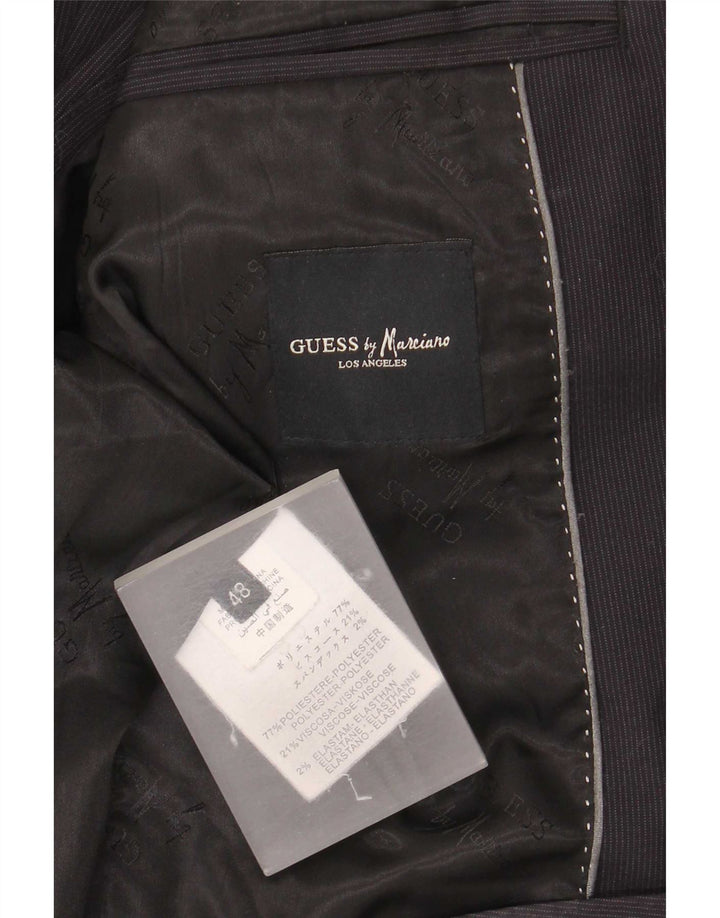 Guess By Marciano Veste Blazer Homme IT 48 Bleu Marine Moyen à Rayures